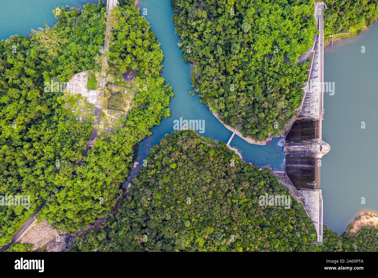 Luftaufnahme des Behälters Landschaft Stockfoto