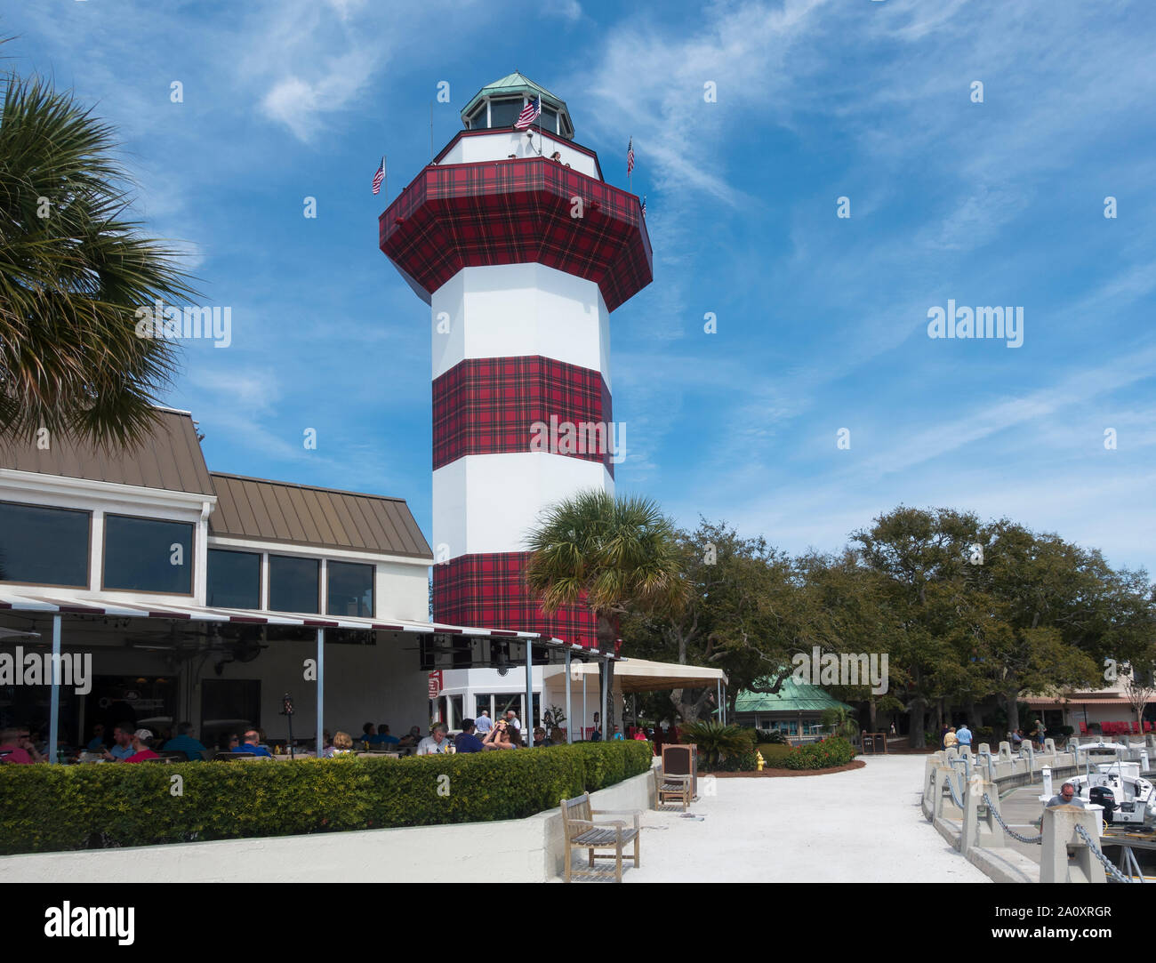 Harbourtown Leuchtturm, Hilton Head Island, South Carolina Stockfoto