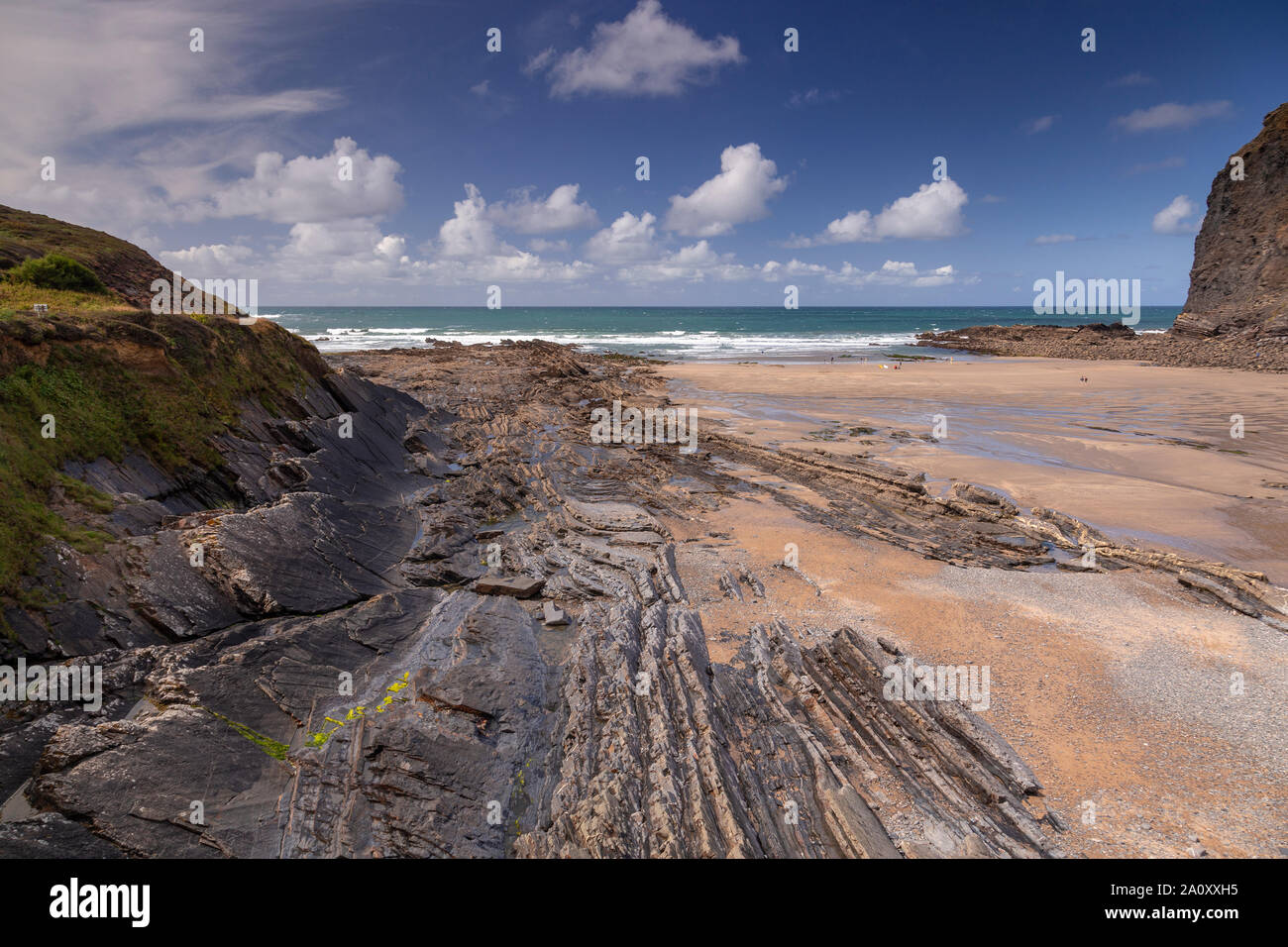 Crackington Haven Beach an der Nordküste von Cornwall, England Stockfoto