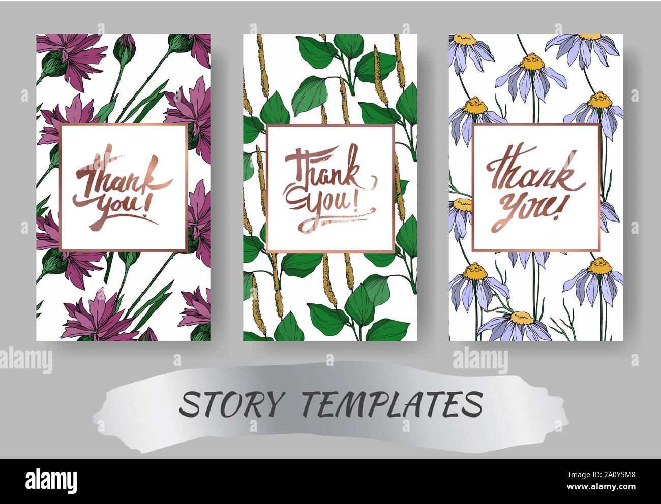 Vektor Wildblumen Blumen botanischen Blumen. Schwarz und weiß eingraviert Tinte Art Hochzeit hintergrund Karte dekorative Grenze. Danke, Rsvp, Einladung Stock Vektor