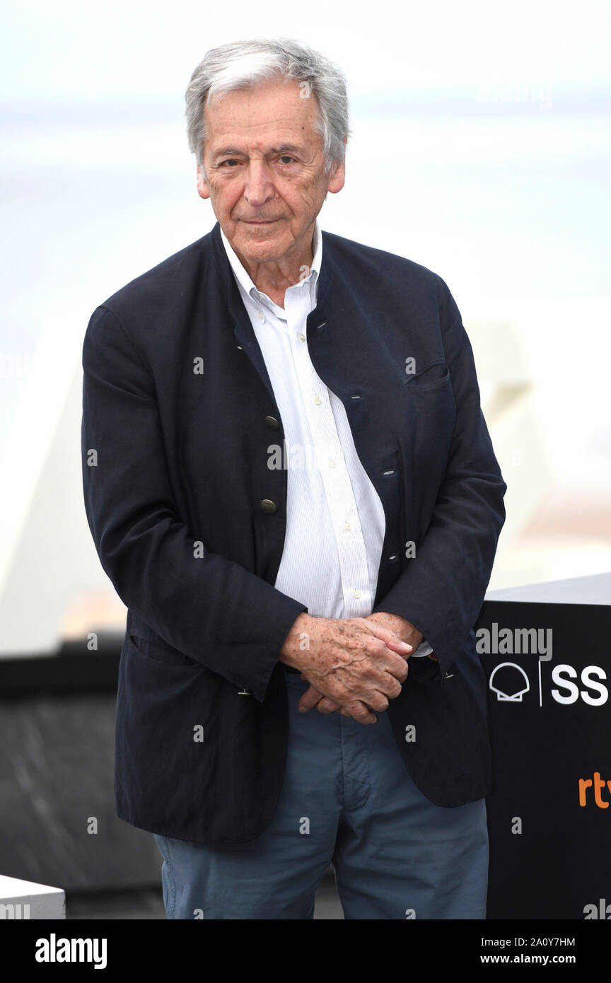 Costa-Gavras am Fotoshooting für "Erwachsene im Zimmer" an der 67th San Sebastian International Film Festival / Festival Internacional de Cine de San Sebastián auf dem Kursaal Terasse. San Sebastian, 21.09.2019 | Verwendung weltweit Stockfoto