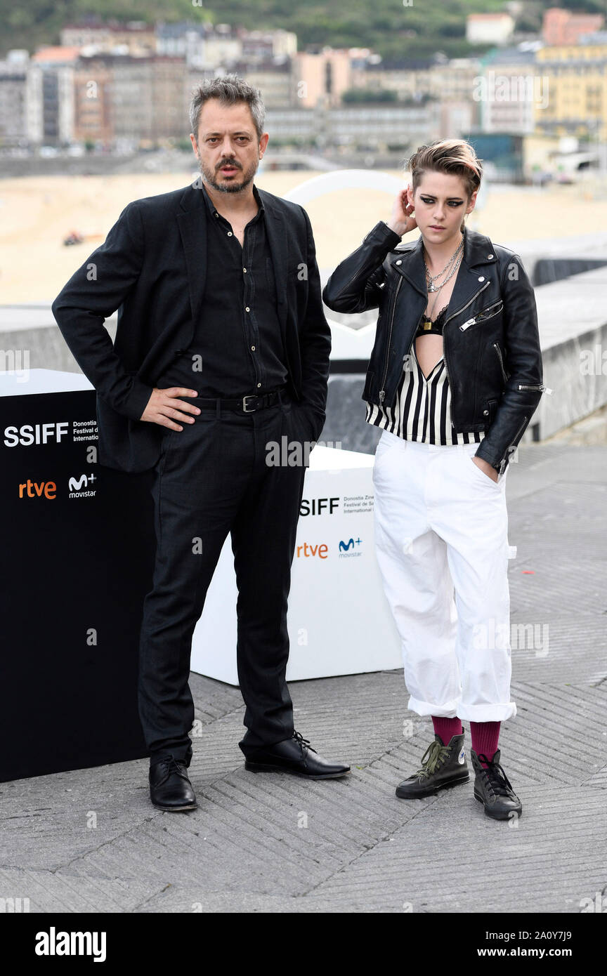 Benedict Andrews und Kristen Stewart am Fotoshooting von eberg" an der 67th San Sebastian International Film Festival / Festival Internacional de Cine de San Sebastián auf dem Kursaal Terasse. San Sebastian, 20.09.2019 | Verwendung weltweit Stockfoto