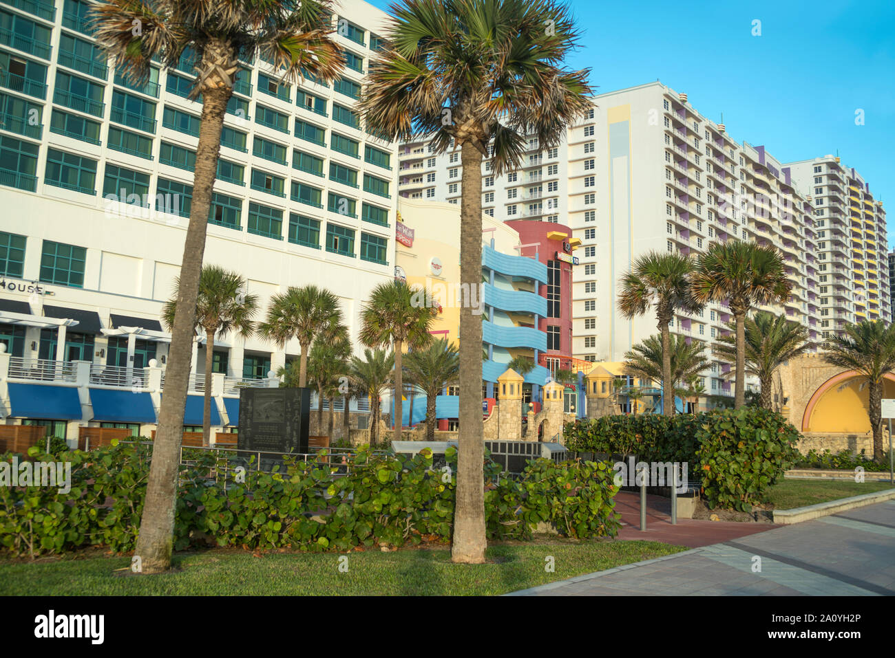 OCEAN WALK HOTELS WATERFRONT DAYTONA BEACH FLORIDA USA Stockfoto