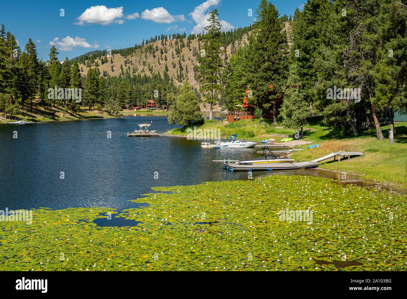 Salmon Lake State Park, Montana, USA - 30.August 2019: malerische Urlaubsort Stockfoto