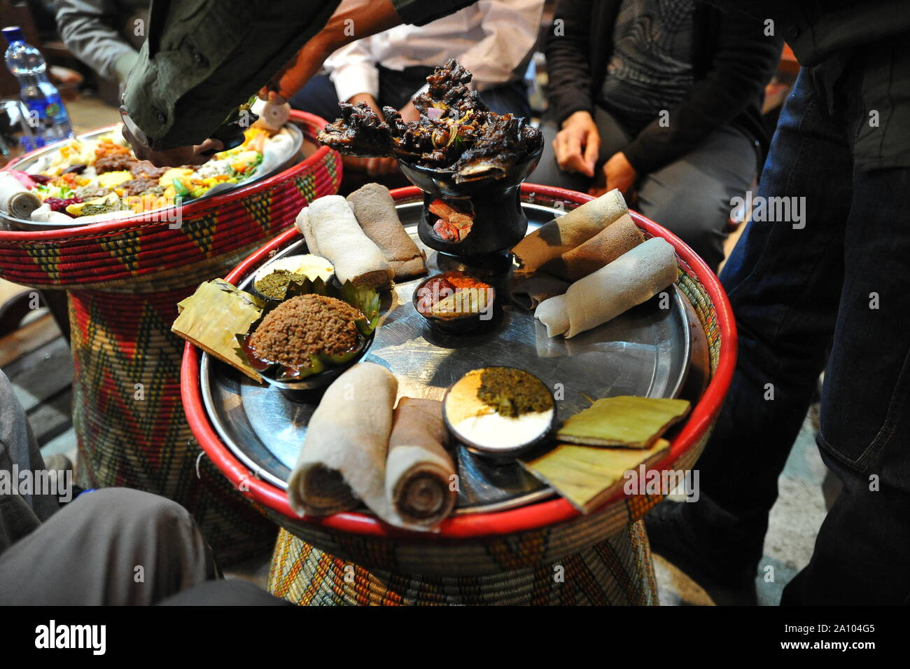 Typisch äthiopisches Essen Stockfoto