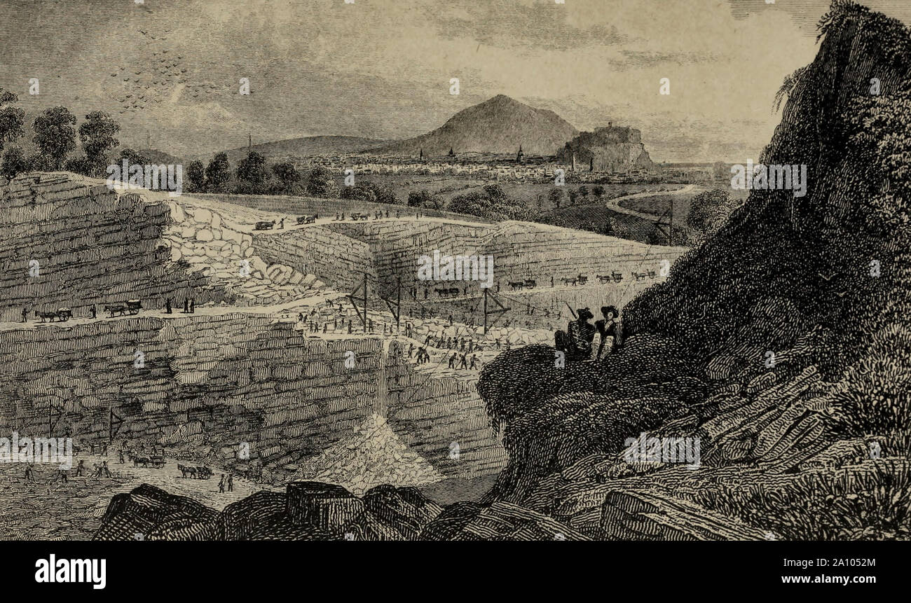 Die Steinbrüche, Craigleith, in der Nähe von Edinburgh, Schottland, ca. 1850 Stockfoto