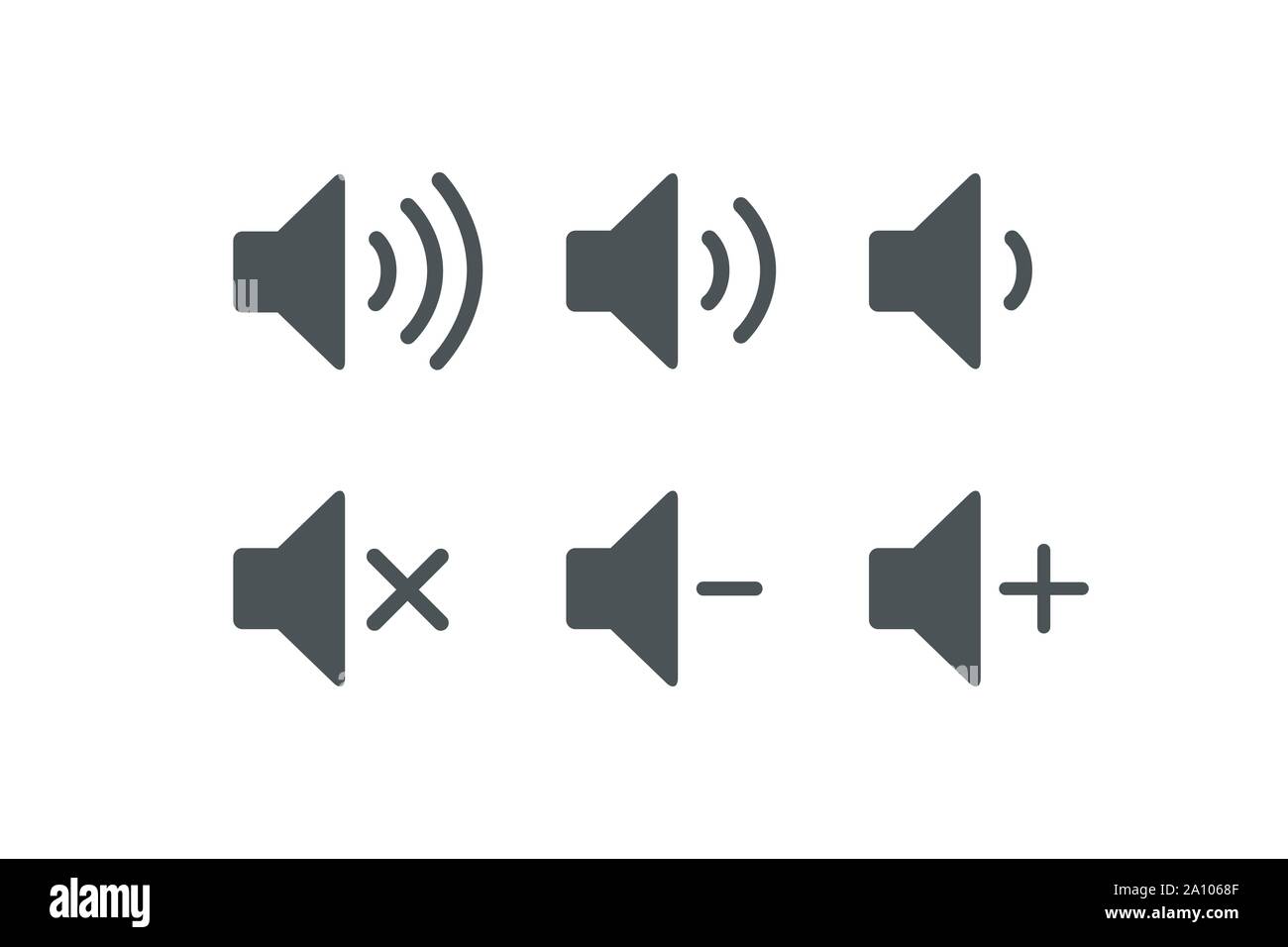 Vector Illustration auf weißem Hintergrund. Sound Musik Symbole gesetzt. Audio Symbole. Sound Tasten. Stock Vektor