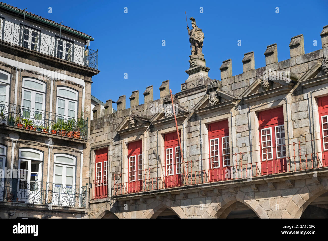 Altes Rathaus Largo de Oliveira Guimarães Portugal Stockfoto