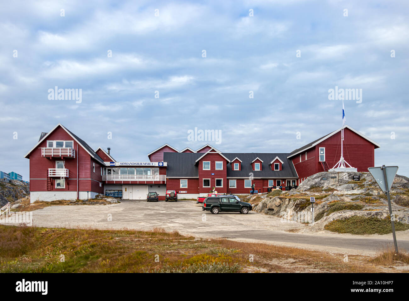 Die Somandshjemmet Hotel Seemann in Nuuk, Grönland. Stockfoto