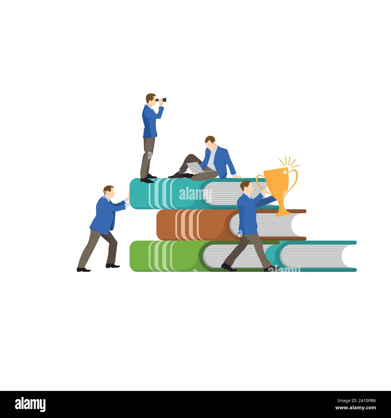 Distance Education, online Kurse und Business, Bildung, online Bücher und Study Guides, Prüfungsvorbereitung, Homeschooling, ist es schwer für eine Person Stock Vektor