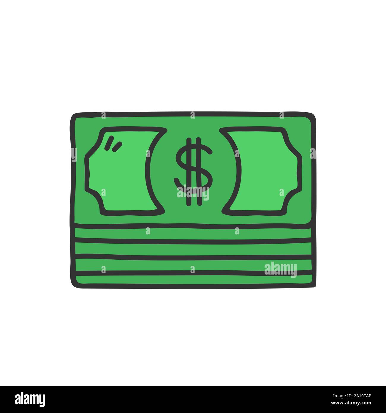 Amerikanische Dollar glyph Icon isoliert auf Weiss. EPS 10. Stock Vektor