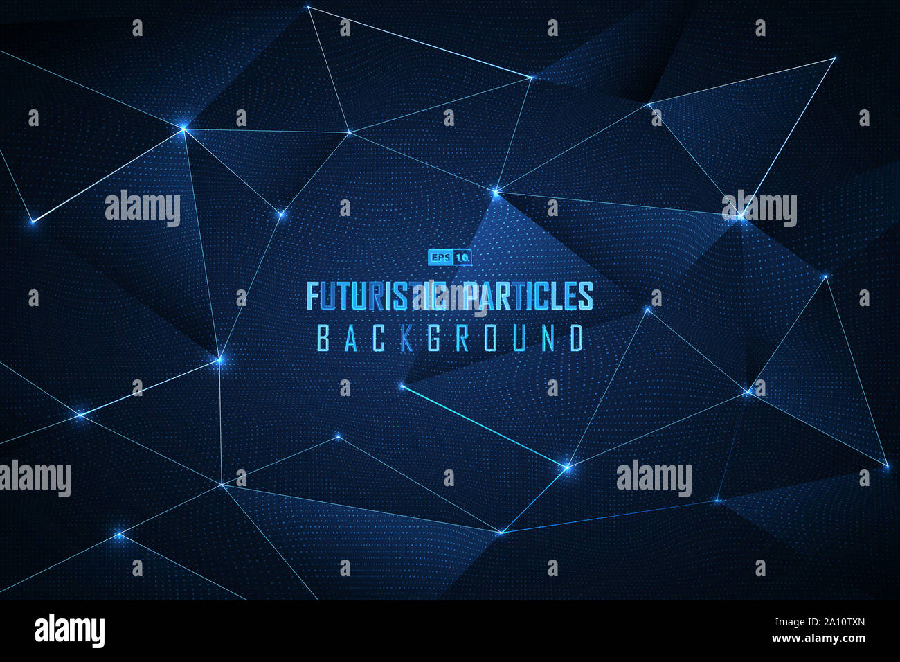 Abstrakt Blau dot futuristisches Teilchen Hintergrund. Verwenden Sie für Poster, Artwork, Template Design. Illustration Vector EPS 10. Stockfoto