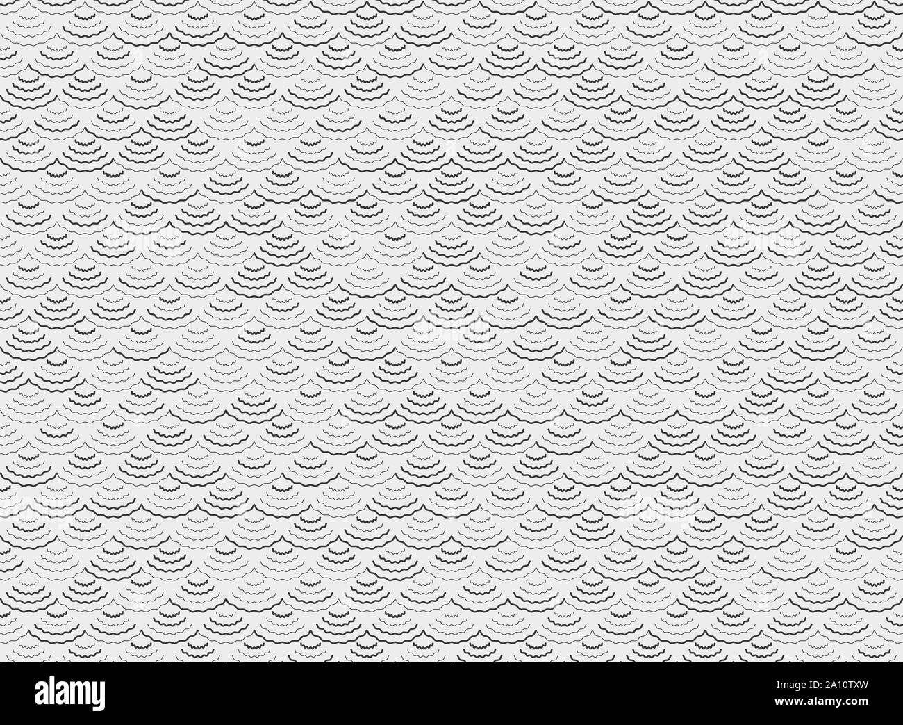 Abstrakte schwarz Wellenlinie Muster Hintergrund. Verwenden Sie für Poster, Artwork, Template Design. Geschenkpapier. Abstrakte schwarz Wellenlinie Muster Hintergrund. Stockfoto