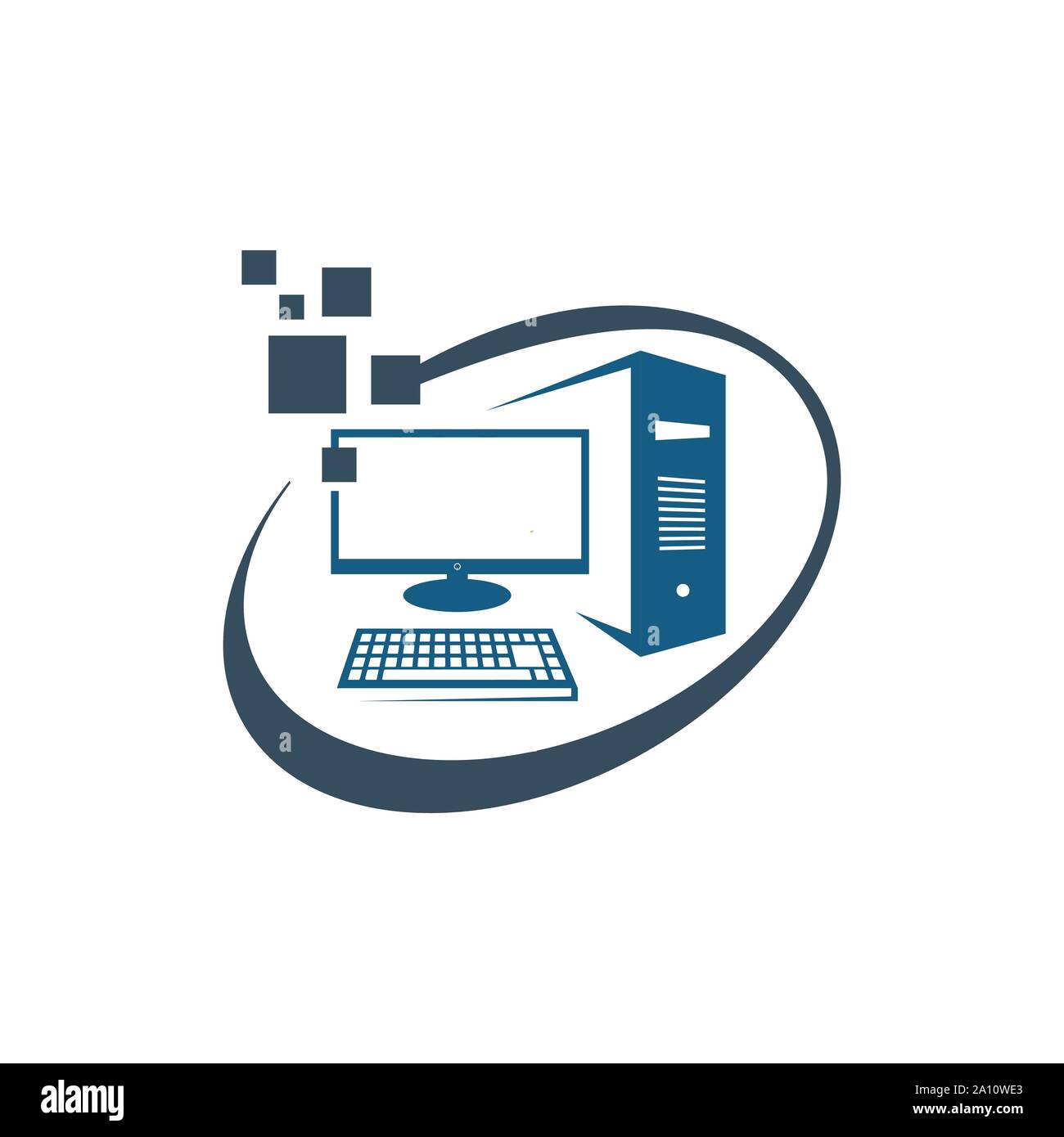 Computer Desktop PC Logo Design vector Symbol Abbildungen Stock ...