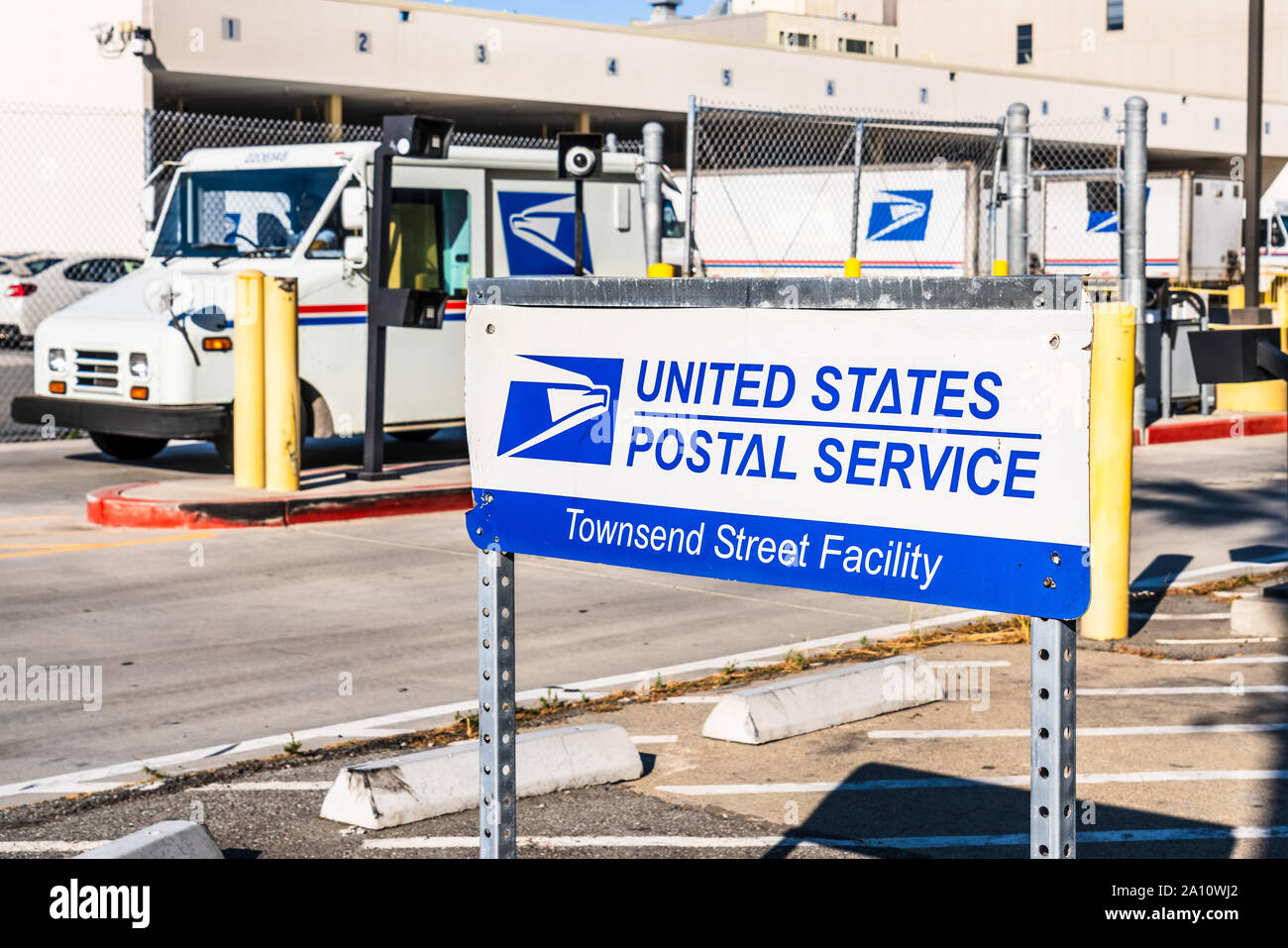 Sep 20, 2019 San Francisco/CA/USA - United States Postal Service facility in Südlich der Market District Stockfoto