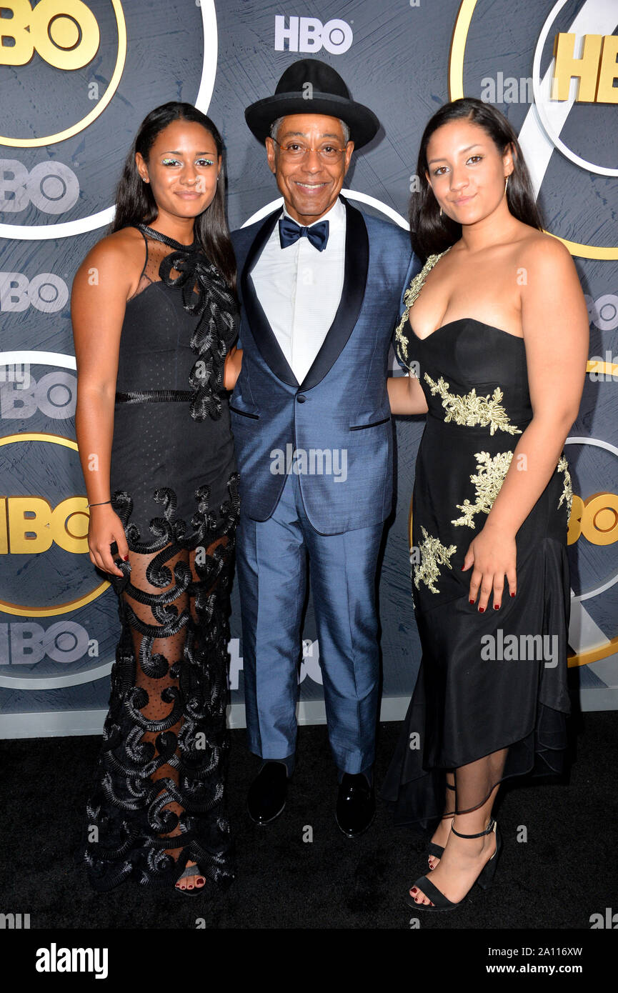 Los Angeles, USA. 23 Sep, 2019. LOS ANGELES, USA. September 23, 2019: Giancarlo Esposito, Ruby Esposito & Syr Esposito an der HBO-Post - Emmy Partei an der Pacific Design Center. Foto: Paul Smith/Alamy leben Nachrichten Stockfoto