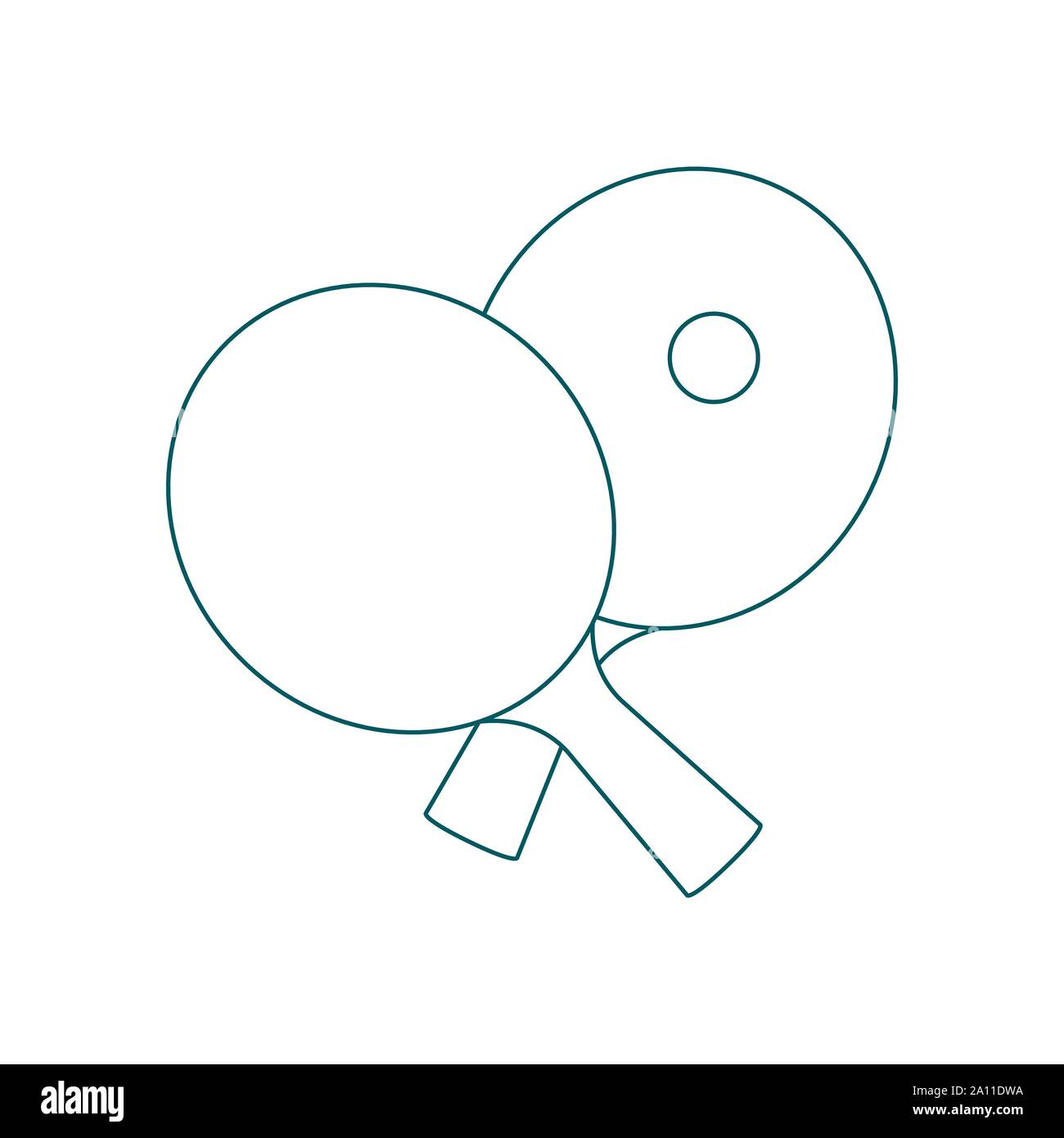 Vector Illustration Mit Sportausr stung F r Tischtennis Zwei Gekreuzte Ping Pong Schl ger Und 