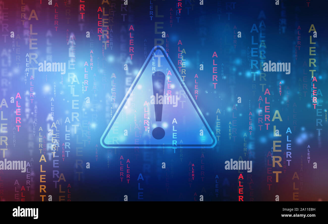 Alert Matrix Konzept, Achtung Sicherheit Hintergrund, Cyber und Internet Security Hintergrund Stockfoto
