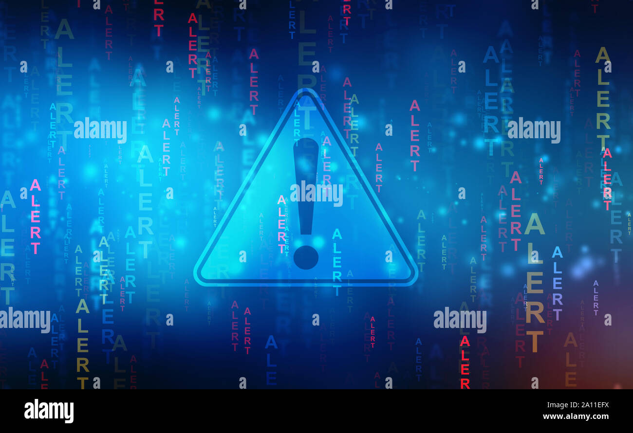 Alert Matrix Konzept, Achtung Sicherheit Hintergrund, Cyber und Internet Security Hintergrund Stockfoto