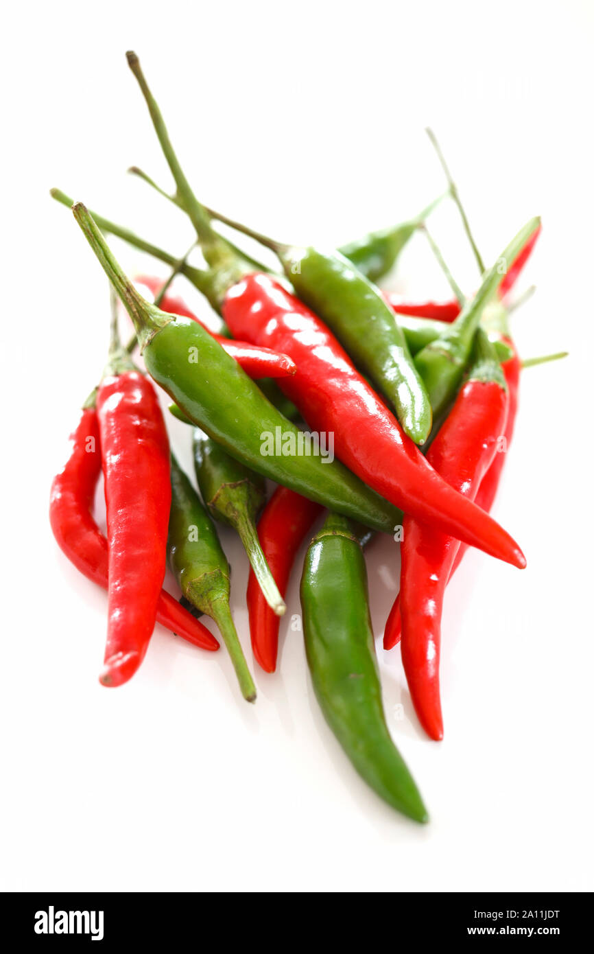 Chilis - Vogelperspektive chili Stapel Stockfoto