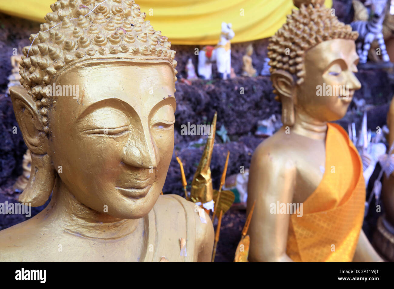 Bouddha. Wat Simuong. Wat Si Muang. Vientiane. Laos. /Buddha. Wat Simuong. Wat Si Muang. Vientiane. Laos. Stockfoto