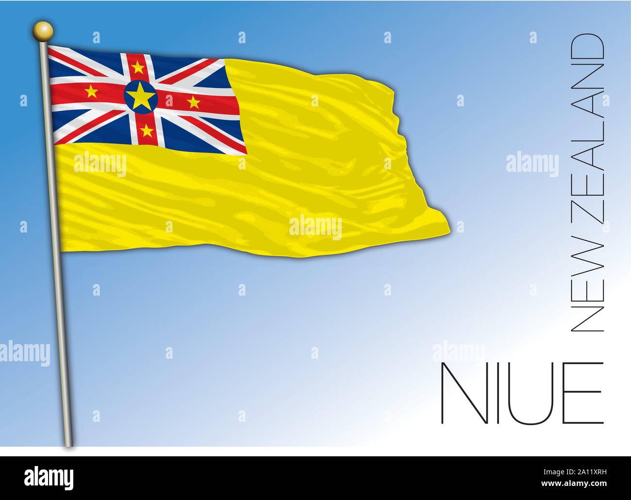 Niue Flagge, Neuseeland, Vektor, Abbildung Stock Vektor