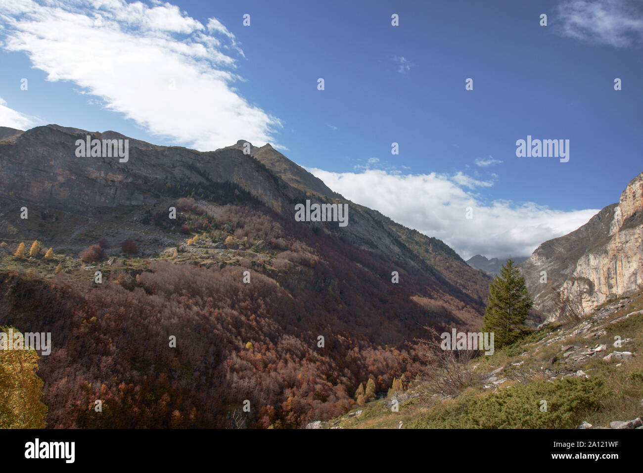 Frankreich. Hautes-Pyrenees. Tal d'Ossoue (in der Nähe von Gavarnie Tal). Auf der Suche nach Spanien. Stockfoto
