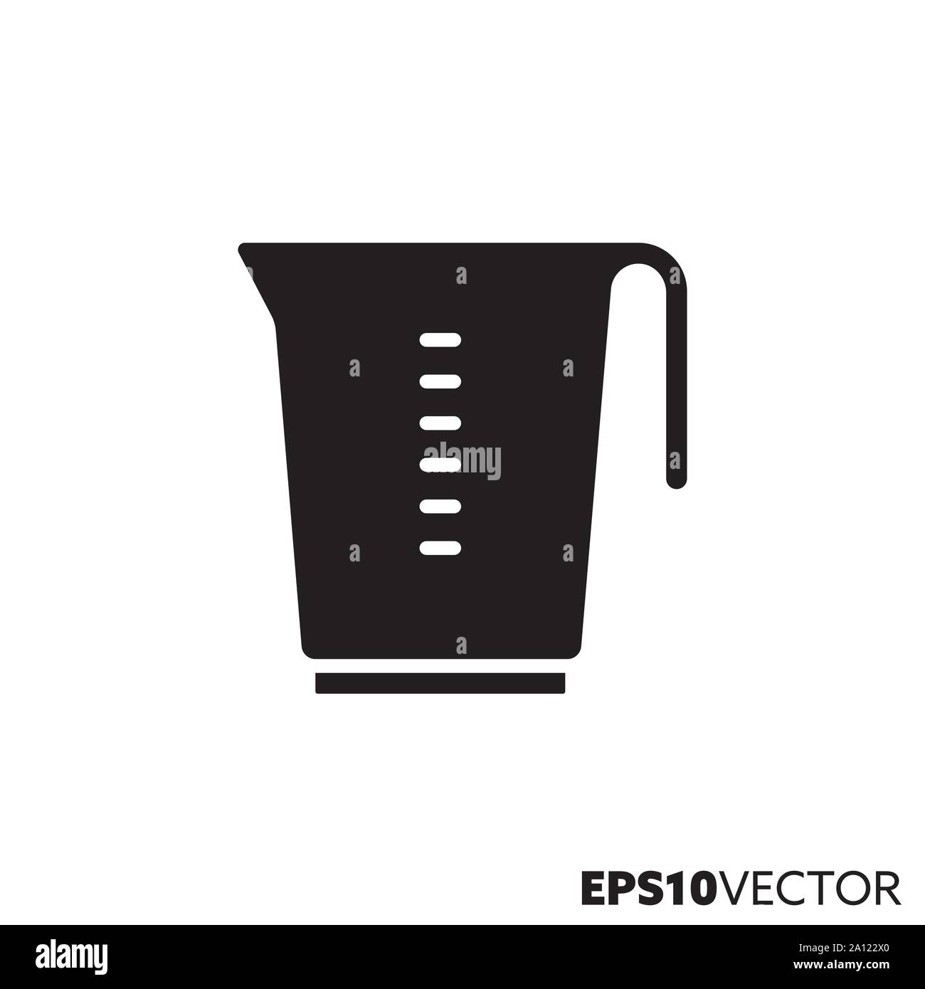 Messbecher glyph Icon. Symbol der Küchengeräte. Essen und Kochen verwandte Flachbild Vector Illustration. Stock Vektor