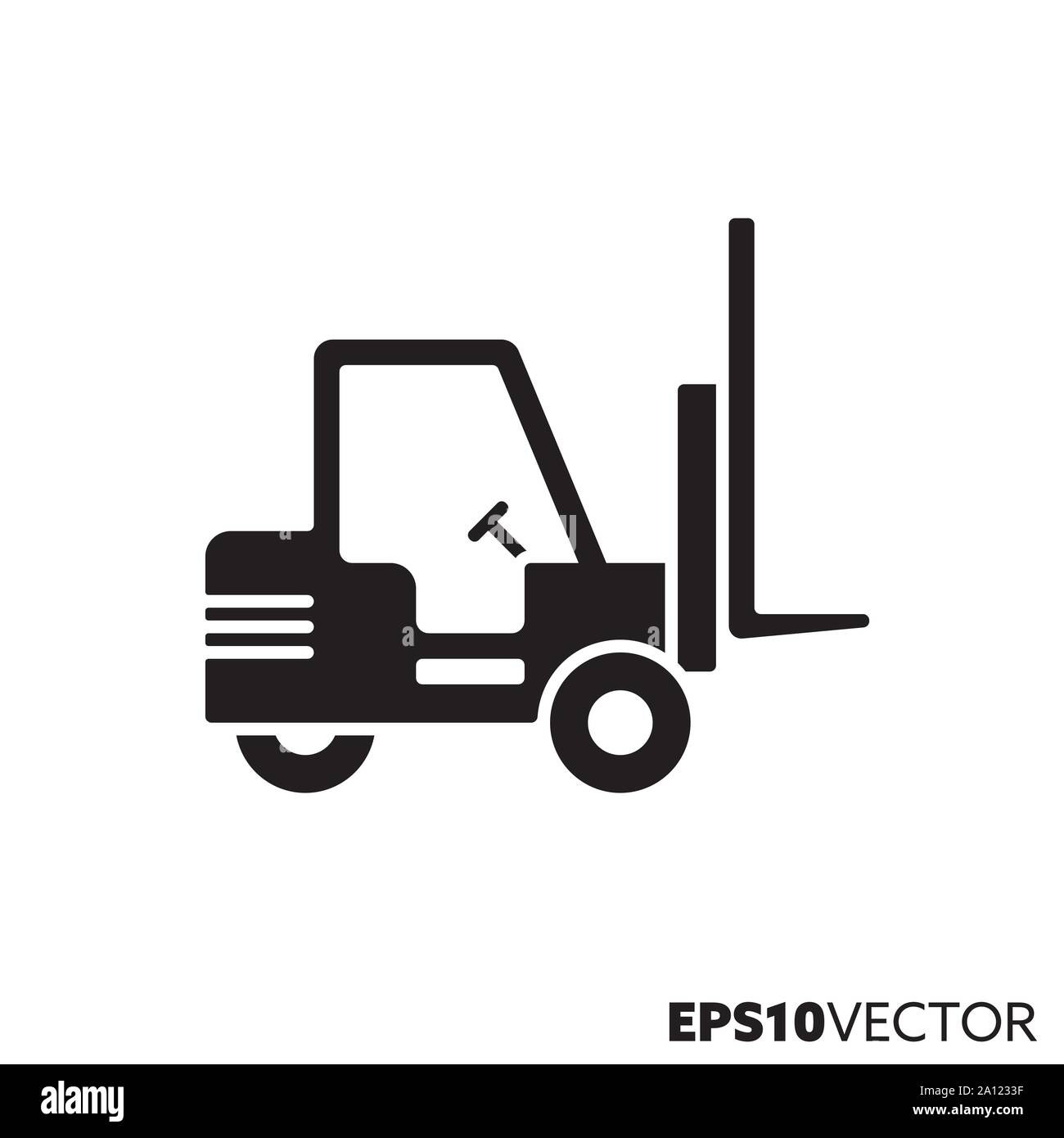 Gabelstapler glyph Icon. Symbol der Fracht und Transport. Industrie flachbild Vector Illustration. Stock Vektor