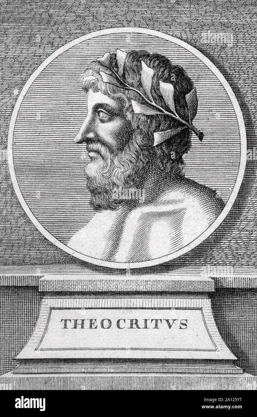 THEOCRITUS griechischer Dichter aus dem 18. Jahrhundert Gravur Stockfoto