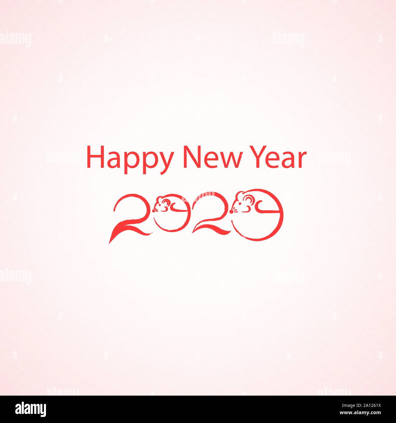 Chinesische Sternzeichen Grußkarte Design. Happy Chinese New Year 2020 Hintergrund. Jahr der Ratte. Vector Illustration für Urlaub Design. Party Poster, greeti Stock Vektor