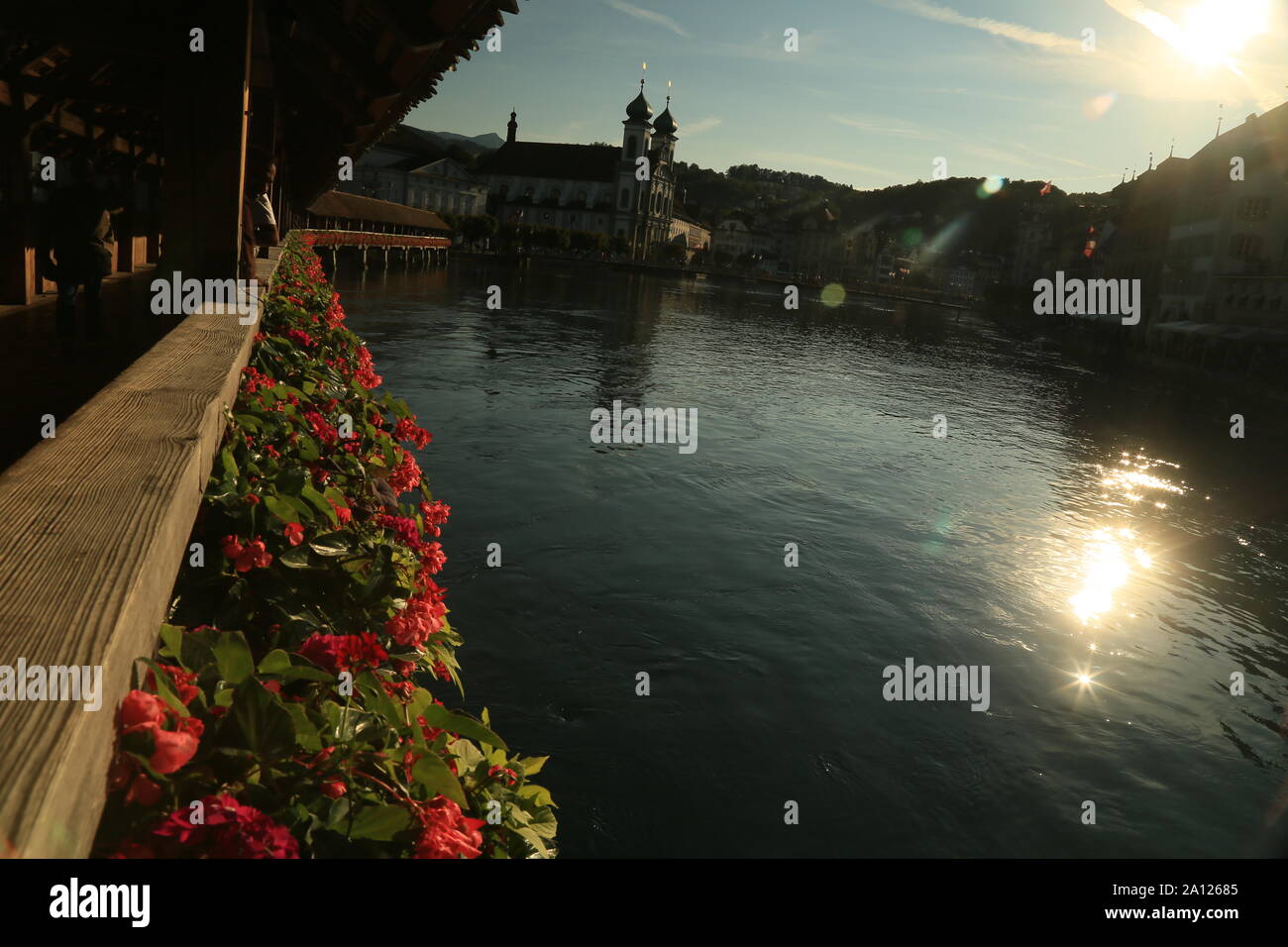 Kapellbrücke, Vierwaldstättersee, Schweiz Stockfoto