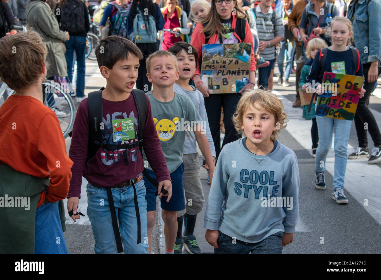 Das globale Klima März/Klima Streik/Protest in Brüssel, Belgien, am Freitag, den 20. September 2019 Stockfoto