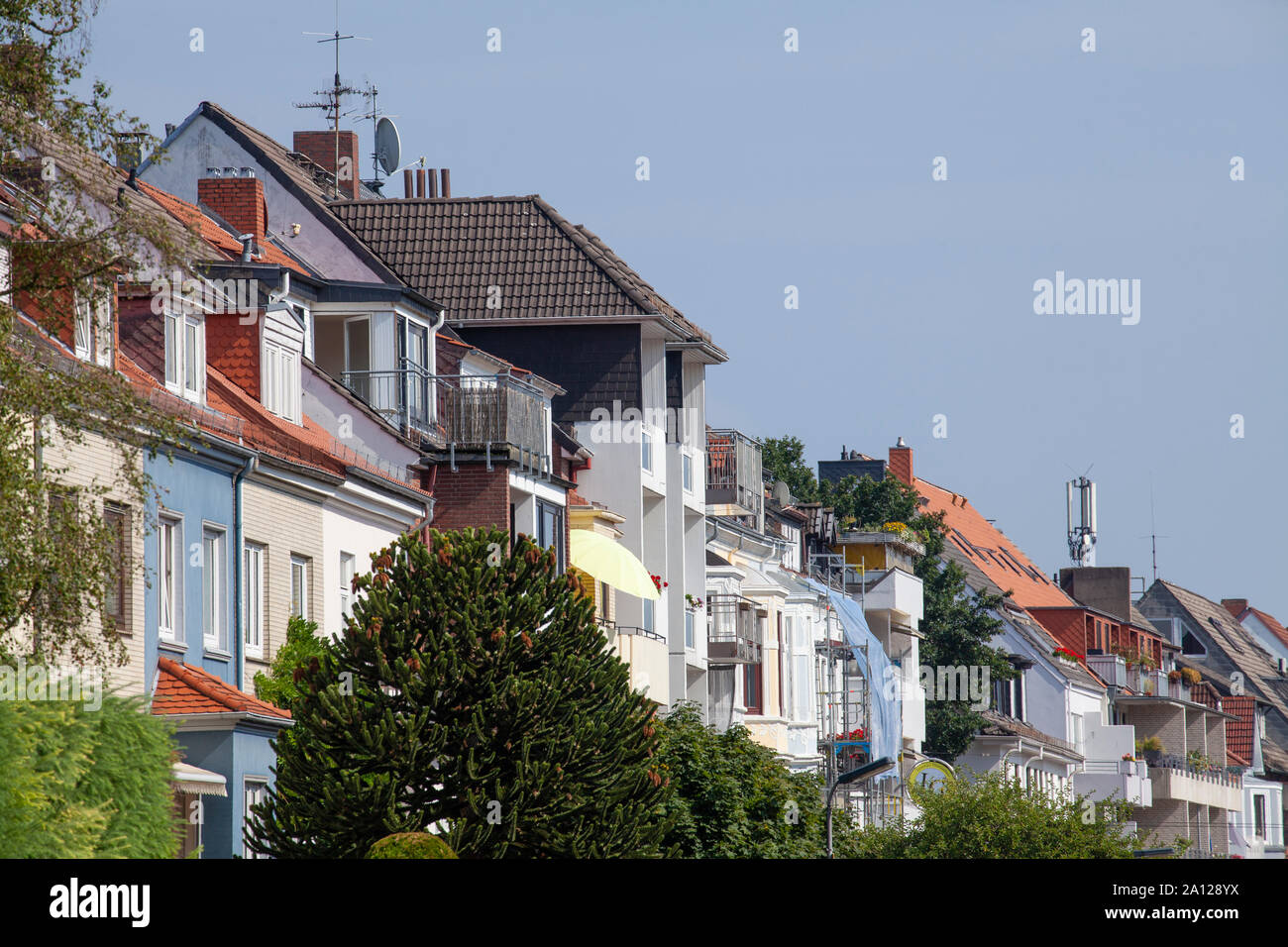 Häuserzeile, Reihenhäuser, Wohngebäude Stockfoto