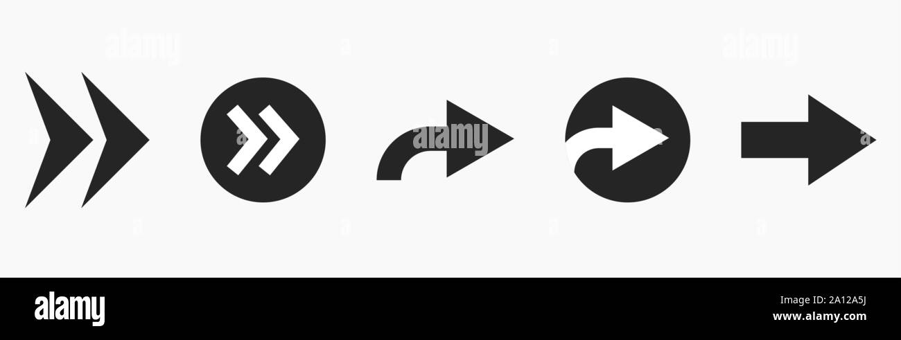Satz von Schwarz vektor Pfeile. Pfeilsymbol. Pfeil Vektor icon. Pfeile Vector Illustration collection Stock Vektor