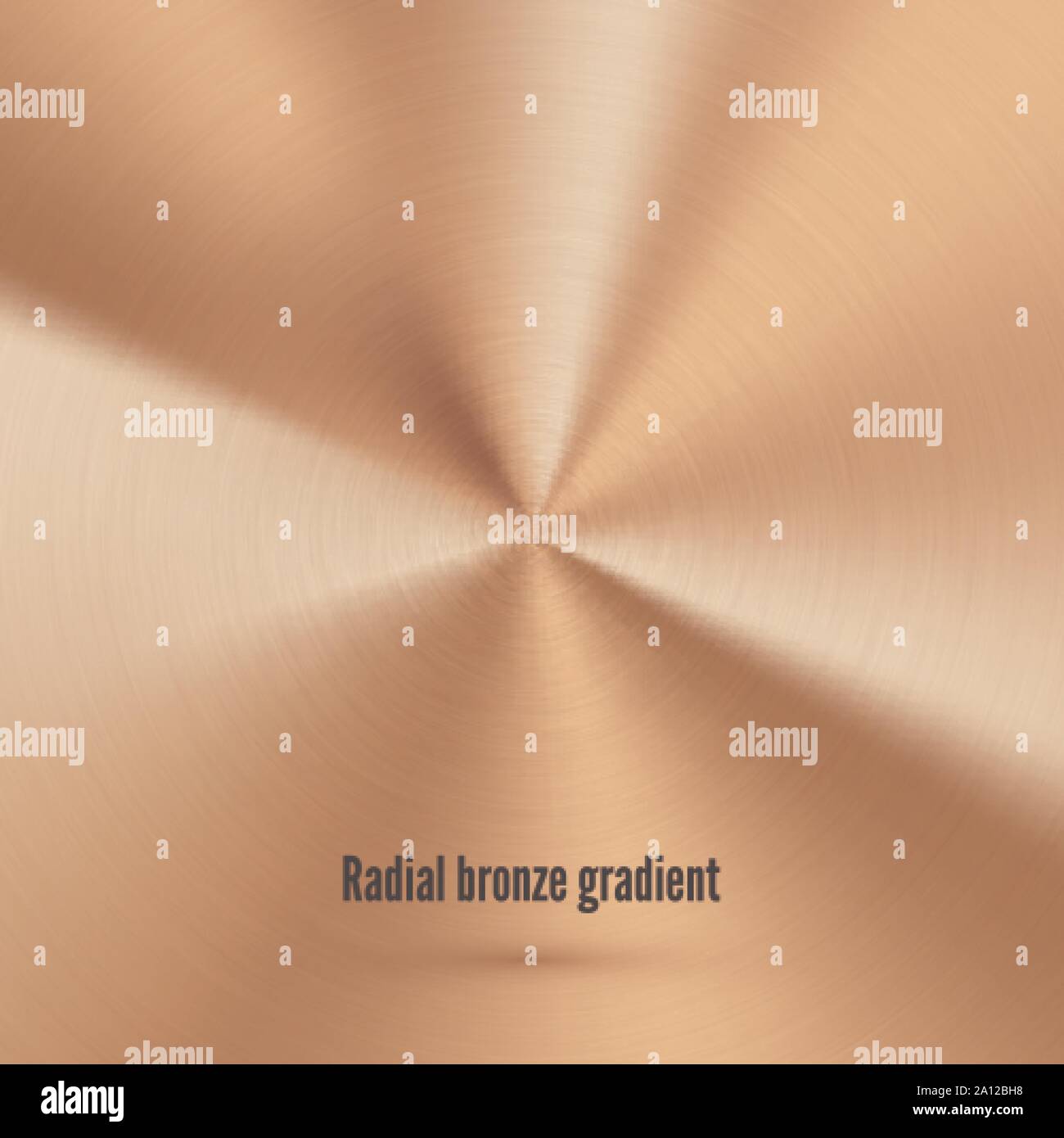 Bronze Radial Textur mit Kratzern. Metallische Folie Oberfläche. Kupfer realistischen Farbverlauf. Rosa Gold Muster. Vector Illustration Stock Vektor