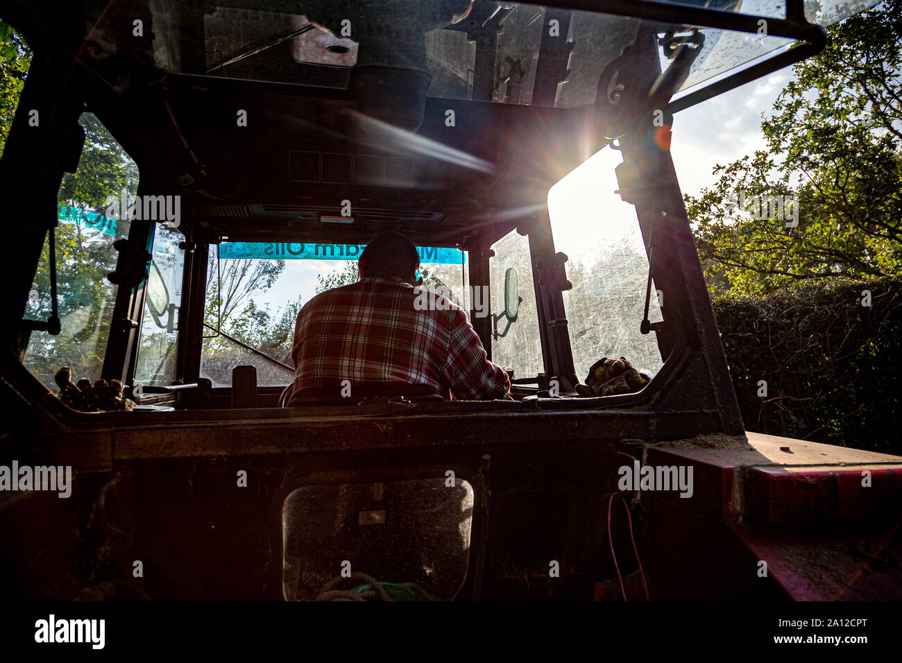 Traktor, Moderne, Landwirtschaft, Rot, Einzelhandel, landwirtschaftliche Geräte, Landwirtschaft, Landwirtschaftliche Maschinen, Business, Farbbild, kommerzielle Land Stockfoto
