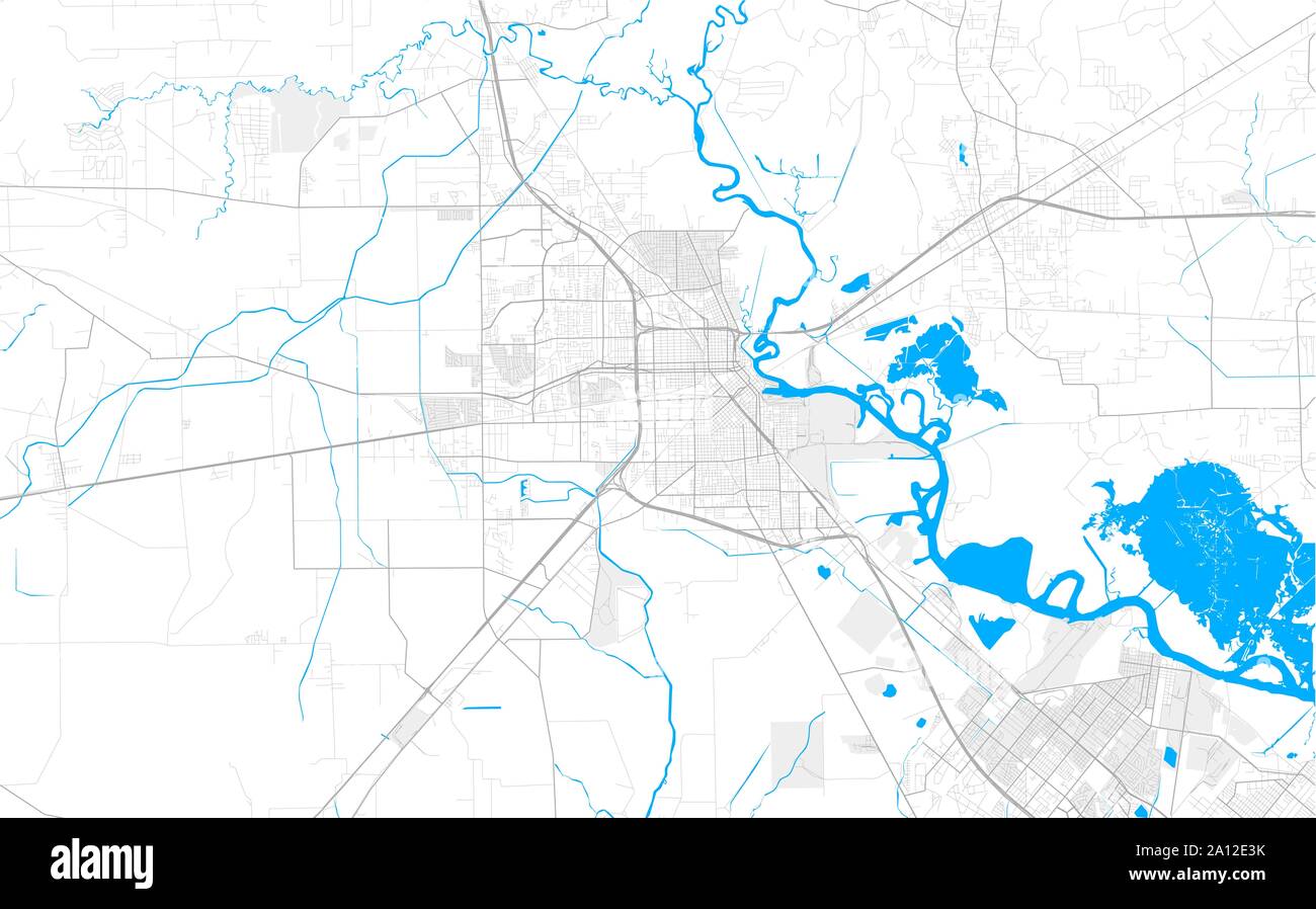 Reich detaillierte Vektor Lageplan von Beaumont, Texas, USA. Karte Vorlage für Wohnkultur. Stock Vektor