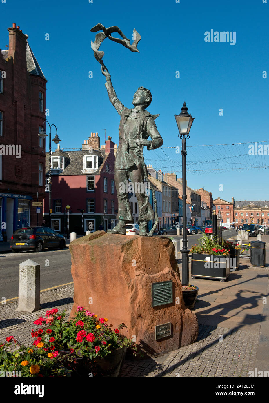 John Muir Statue an der High Street, Dunbar. Schottland Stockfoto