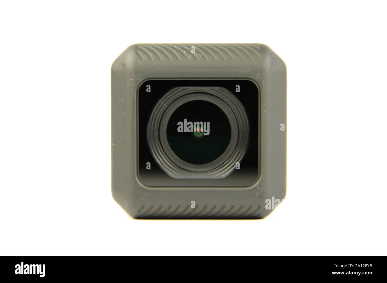Makro high key Foto oder ein Foto von a Boxed wenig Action Cam mit 4K capabilitys für Freestyle oder racing Drones Stockfoto