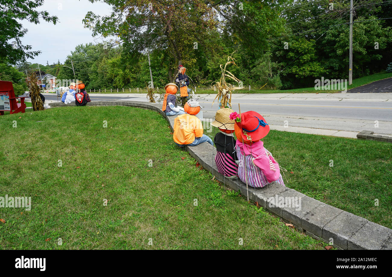 Vogelscheuchen, die Invasion und Festival in Meaford, Ontario, Kanada, Nordamerika Stockfoto