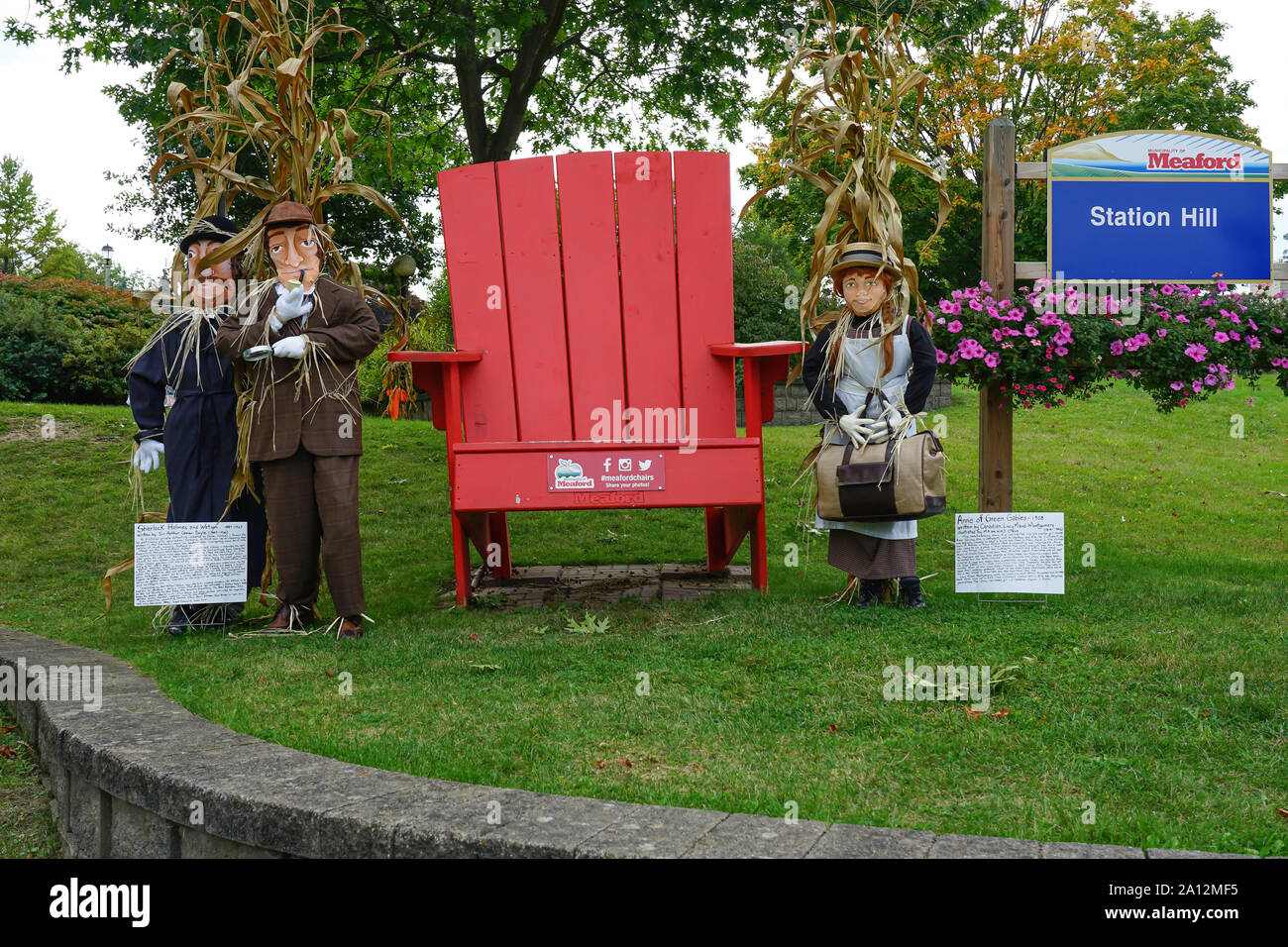 Vogelscheuchen, die Invasion und Festival in Meaford, Ontario, Kanada, Nordamerika Stockfoto