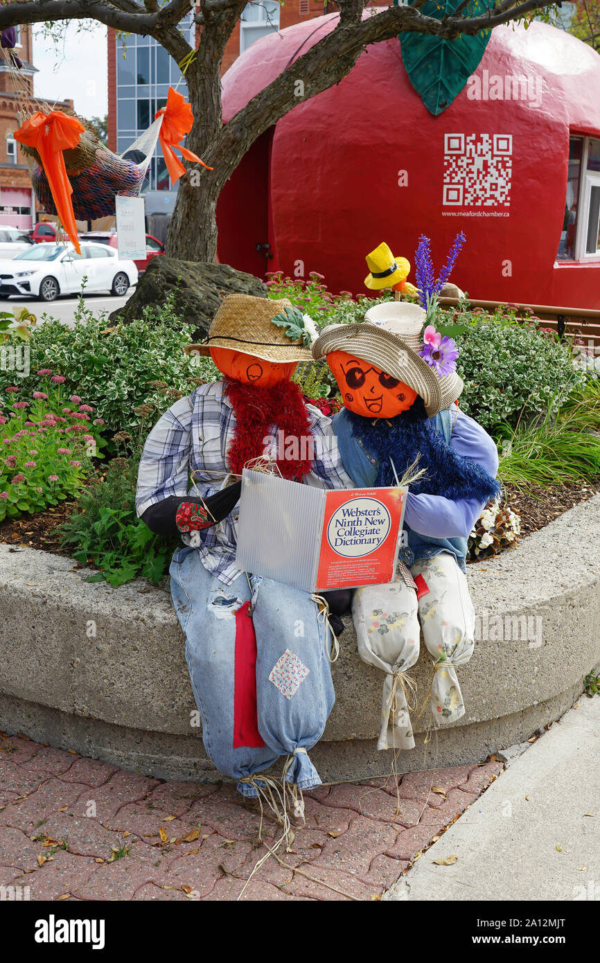 Vogelscheuchen, die Invasion und Festival in Meaford, Ontario, Kanada, Nordamerika Stockfoto