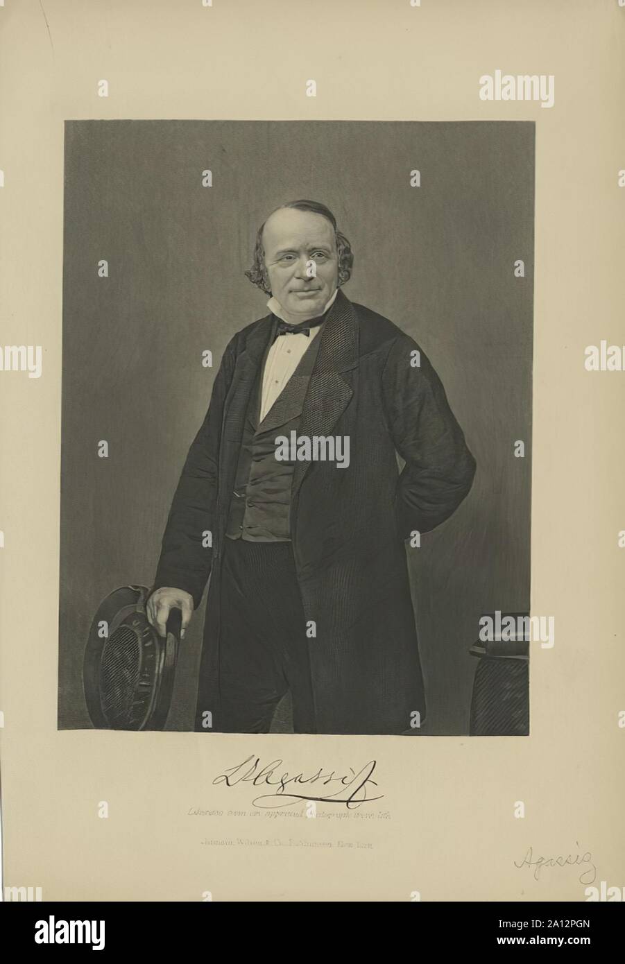 LOUIS AGASSIZ (1807-1873) schweizerisch-amerikanische Naturforscher und Biologe über 1855 Stockfoto