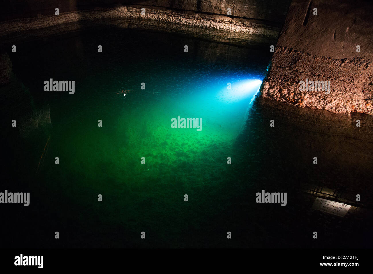 Salzsee in der Weliczka Salzbergwerk, Krakau, Polen Stockfoto