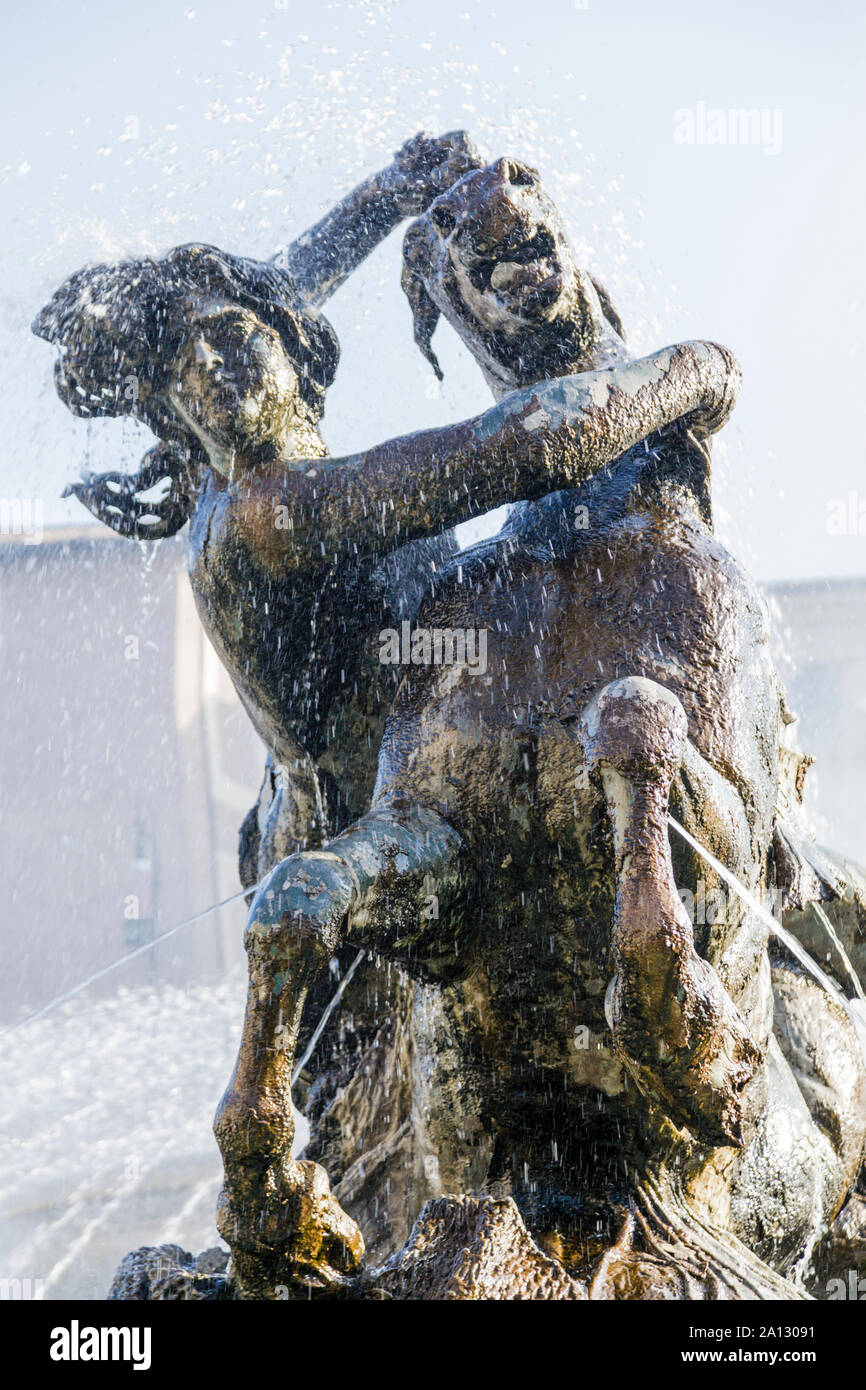 Die Nymphe der Ozeane, der Teil der Brunnen der Najaden, Piazza della Repubblica, Rom, Italien Stockfoto