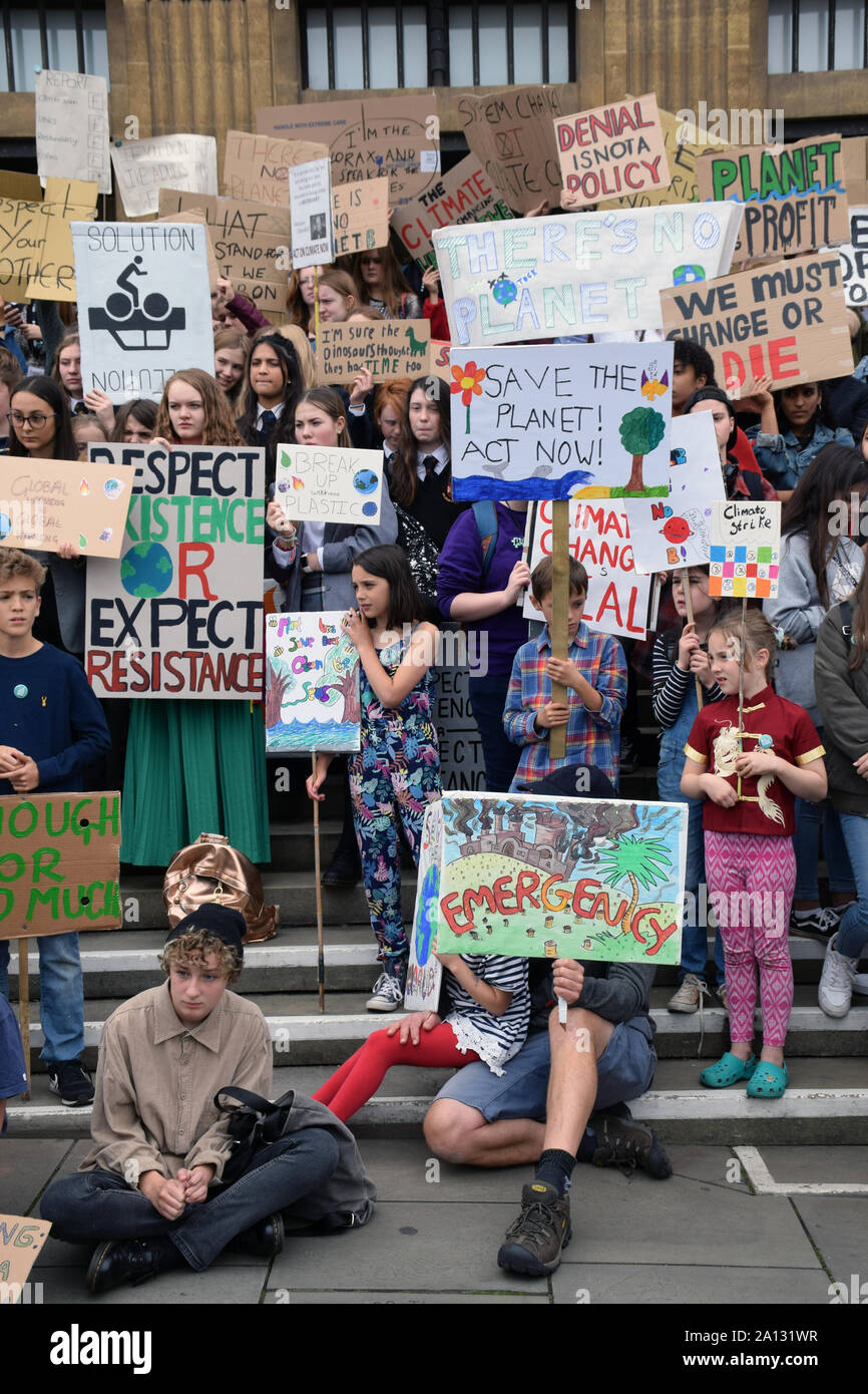 Schule Streik für Klima, Norwich, UK, Freitag, 20. September 2019 Stockfoto