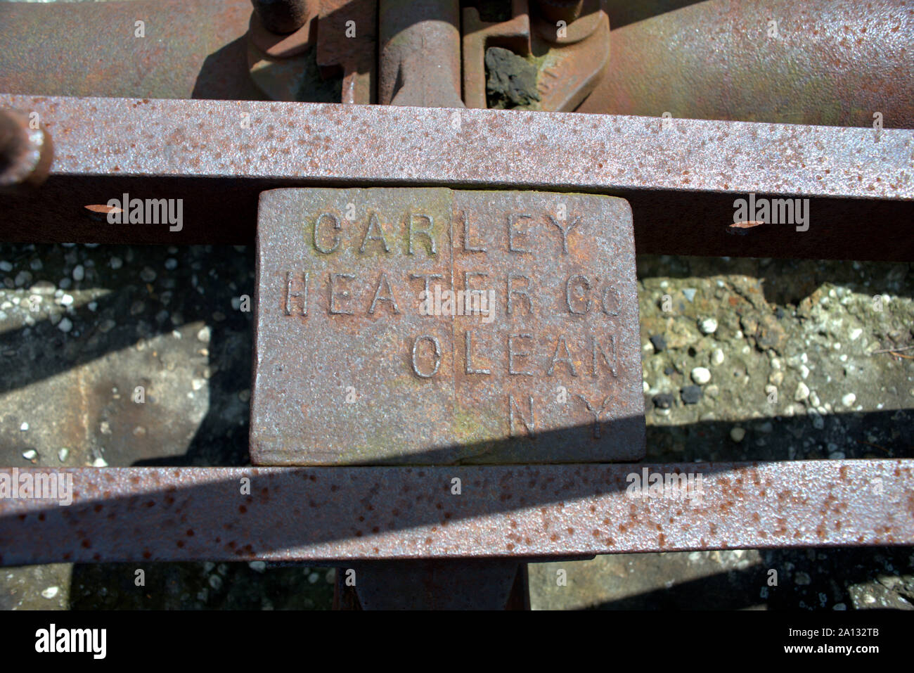 Fabrikmarke für Carley Heizung Firma Olean, New York, USA. Stockfoto
