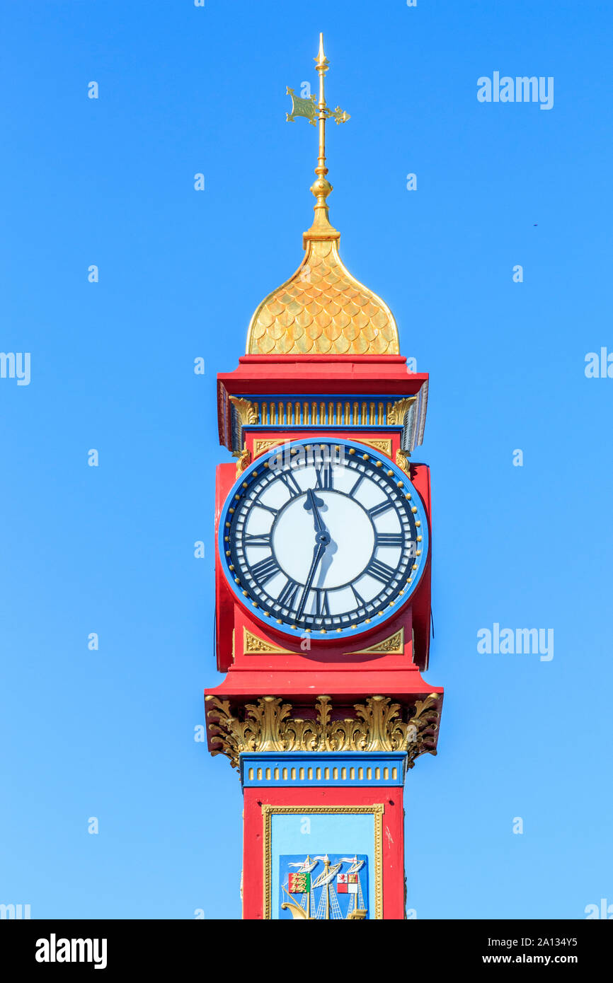 Georgian Town Clock auf der Promenade, Badeort und Stadt von Weymouth, Südküste, England, UK, gb Stockfoto