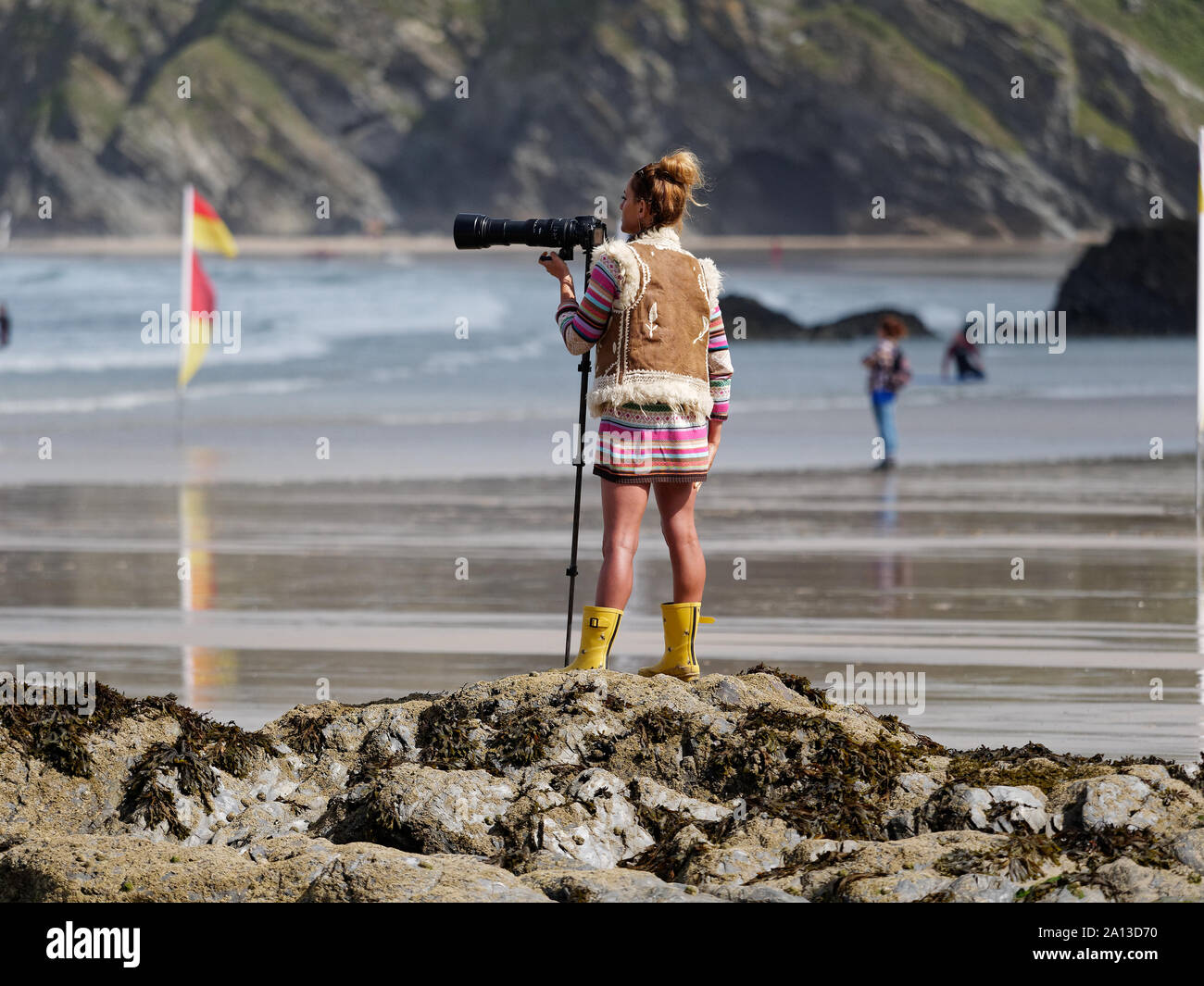 Frauen Rudern in Teams von sechs in traditioneller Handarbeit pilot gig Boote. Die jährliche West Country Fall zeichnet Teams aus Europa (London) Stockfoto